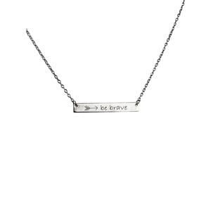 ATI Sterling Silver Necklace Delicate Chain 18.5" Be Brave Pendant